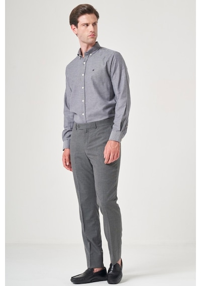İmza Füme Yan Cep Filafil Desen Slim Fit Esnek Pantolon 1003260152 Antrasit