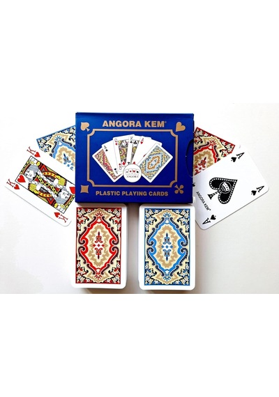 Angora Kem Plastik Iskambil Oyun Kağıdı Çift Deste Biriç Oyun Kağıdı 52 - Plastic Playing Cards