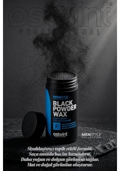 Ostwint Professional Siyahlaştırıcı Şekil Verici Topik Etkili Pudra Black Powder Wax 20 Gr Dolgun Görünüm, G