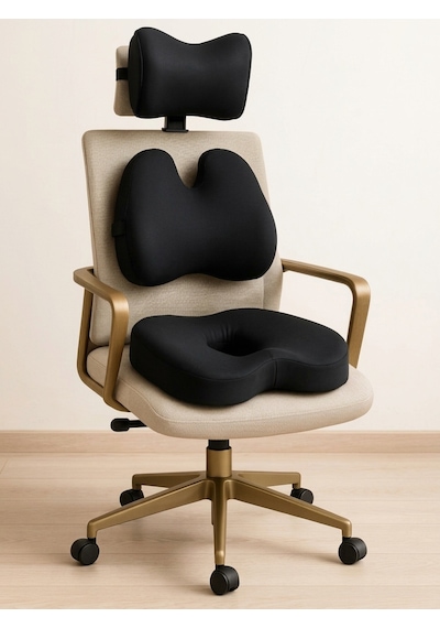 Yeni Nesil Visco Ortopedik Ergonomik 3'lü Set Ortopedik Yastık Seti Kalça, Bel Ve Boyun Desteği Sağlayan Rahatlatıcı Minder Set