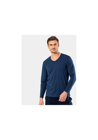 Cacharel Erkek V Yaka Uzun Kollu T-shirt 1334/indigo 001