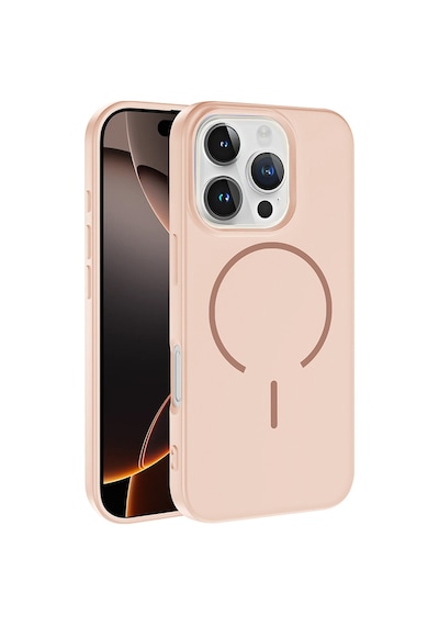 Apple Uyumlu iPhone 16 Pro Max Kılıf M-safe Şarj Özellikli Sys Meta Kapak - Rose Pembe Rose Pembe