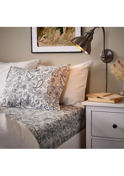 Ikea Rodgersıa Yastık Kılıfı 50 X 60 Cm Beyaz - Gri