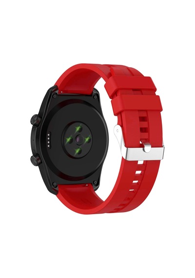 Forzacase Huawei Watch Gt 2e İçin Tokalı Çizgi Desen Silikon Kordon Kayış - Fc369 Kırmızı