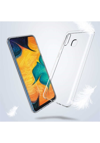 Samsung Uyumlu Galaxy A20 Kılıf Zore Süper Silikon Kapak Renksiz