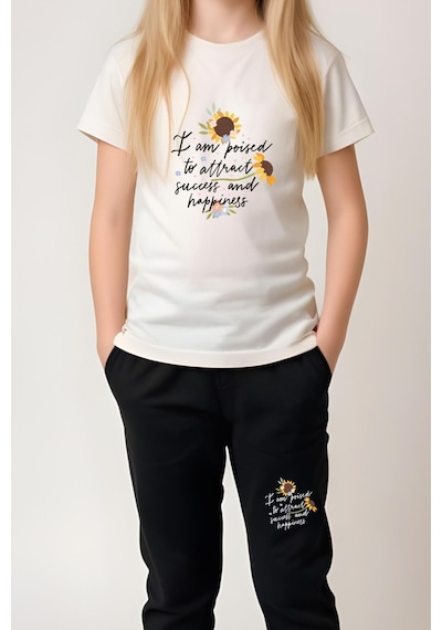 Panios Kids I Am Poised Baskılı Kız Çocuk Tişört Ve Eşofman Alt-üst Takım KREM Panios Kids I Am Poised Baskılı Kız Çocuk Tişört Ve Eşofman Alt-üst Takım KREM