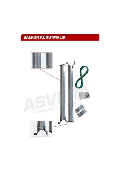Asvera Tırnaklı Balkon Çamaşırlık Gri