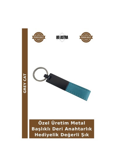 Özel Üretim Metal Başlıklı Deri Anahtarlık Hediyelik Değerli Şık