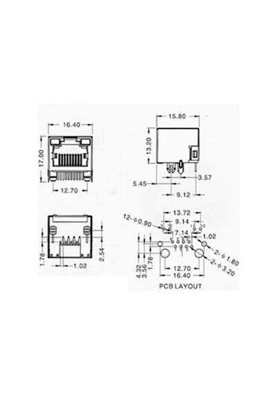 8P8C Metal RJ45 Soket Led Göstergeli Ethernet Bağlantı Soketi