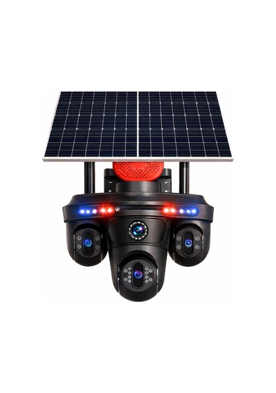 Provzen Fx-6015 4 Kameralı 3 Ptz + 1 Sabit 20mp 4g Sım Kartlı Güneş Enerjili Akıllı Güvenlik Kamerası Full Color Gece Görüş + Aov Kayıt