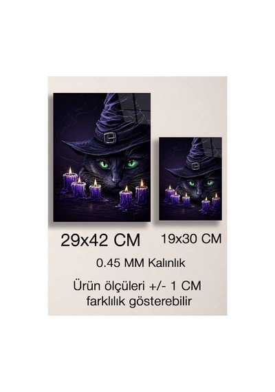 Cadı Kedi Ve Mumlar Metal Tablo Halloween Wall Art Çok Renkli - 909191860 Çok Renkli - 909191860 Çok Renkli