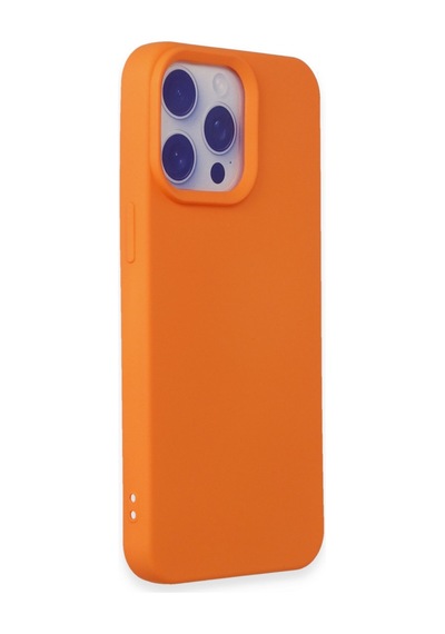 Apple iPhone Uyumlu - 15 Pro Max Kılıf Nano İçi Kadife Silikon - Turuncu