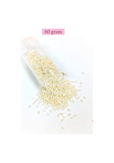 Kesme Cam Boncuk 2mm - 60 Gram - Krem - Bnc384 Diğer