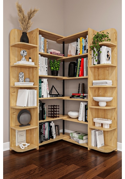 Asra Trend Modern Dönebilen Ayarlanabilir Raflı Ev Ofis Kitaplık %100 Mdf Dekoratif Kütüphane Kitaplık Dk01 Safir Meşe Asra Trend Modern Dönebilen Ayarlanabilir Raflı Ev Ofis Kitaplık %100 Mdf Dekoratif Kütüphane Kitaplık Dk01 Safir Meşe