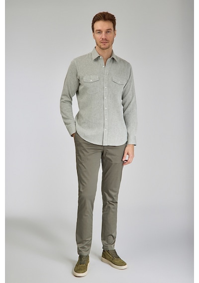 Bisse Sp Yaka Regular Fit Uk Gömlek Çift Cep Yeşil Gmktn3sp224007 D47 Yeşil
