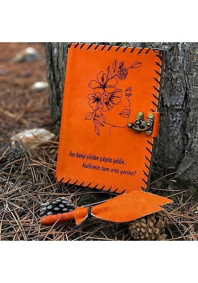 Hangi Şiirden Çıkıp Geldin Deri Defter Turuncu
