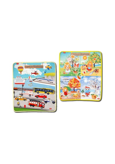 2 Set - 36 Parça Tox Mevsimler ve Taşıtları Öğreniyorum Keçe Cırt