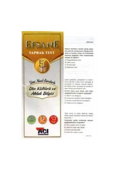 5. Sınıf Din Kültürü ve Ahlak Bilgisi Çek Kopart Yaprak Test /...