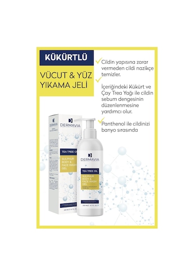 Kükürtlü Yüz Ve Vücut Yıkama Jeli 200 Ml Uyuz, Akne & Egzamaya Karşı Etkili Anti Baktiriyel
