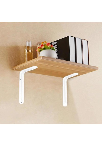 Lexroo Raf Altı Raf Tutucu Ayak Ferforje Beyaz Klas 21.5 X 15.5 Cm 2 Adet No:2