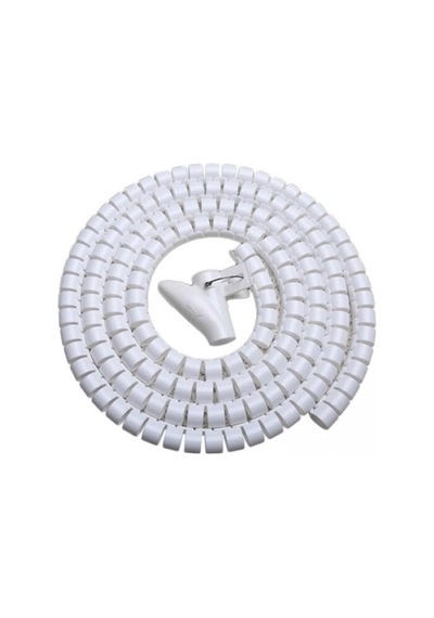 Tr Beyaz Renk Spiral Kablo Toplayıcı Kablo Düzenleyici Spiral Ø 0.28mm1,5m