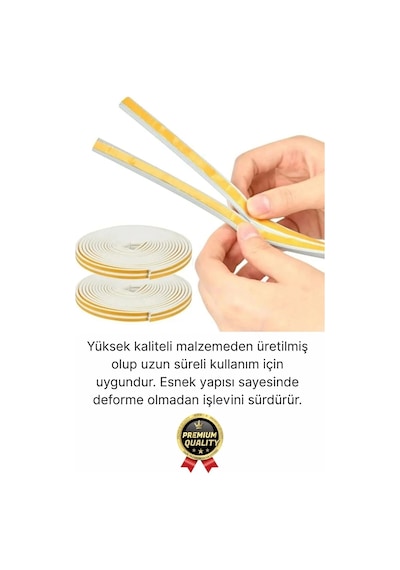 Güçlü Kendinden Yapışkanlı Kapı Pencere Soğuk Hava Geçirmez Yalıtım İzolasyon Beyaz Fitil 10 Metre Diğer