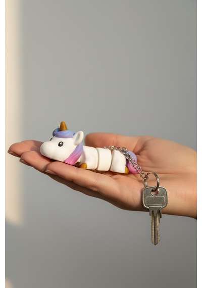 Unicorn Figürlü Hareketli Anahtarlık