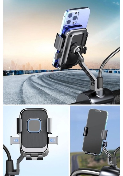 360 Derece Dönebilen Dikiz Aynası Versiyonu Telefon Tutucu Motor,motosiklet,bisiklet ,scooter İçin