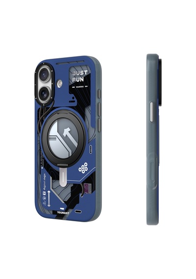 Apple Uyumlu iPhone 17  Kılıf M-safe Şarj Özellikli Youngkit Starship Serisi Kapak Mavi Mavi