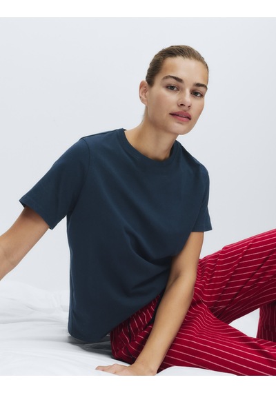 Marks & Spencer 2’li Saf Pamuklu Pijama Üstü T37003696T Lacivert