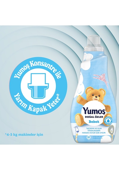 Doğal Özler Konsantre Çamaşır Yumuşatıcısı Bebek 1200 Ml 50 Yıkama 4 Adet