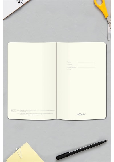 Le Color Tarihsiz Klasik Rec Note Çizgili Defter 13 x 21 CM Yeşil