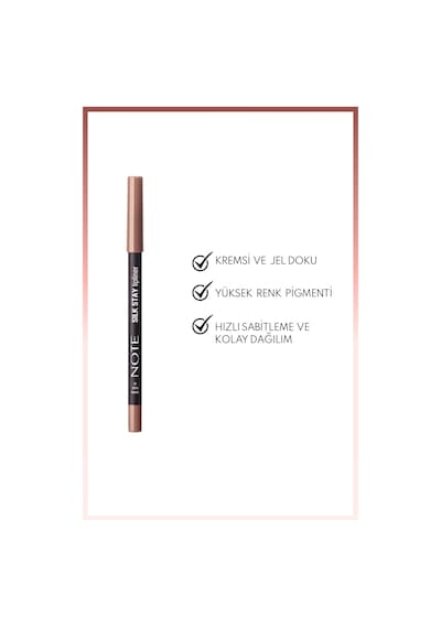 Note Cosmetics Silk Stay Lipliner Suya Dayanıklı İpeksi Dudak Kalemi - 02 Warm Nude - Nude