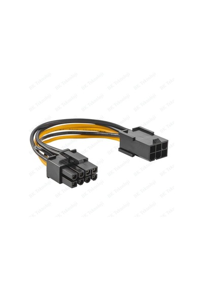 Pcie 6 Pin Dişi - 8 Pin Erkek Ekran Kartı Güç Adaptörü Kablosu