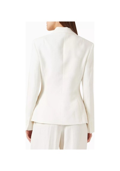 12storeez Off White Linen Blazer,yazlık Kırışmayan Ve Belden Oturan Şık Ceket Krem