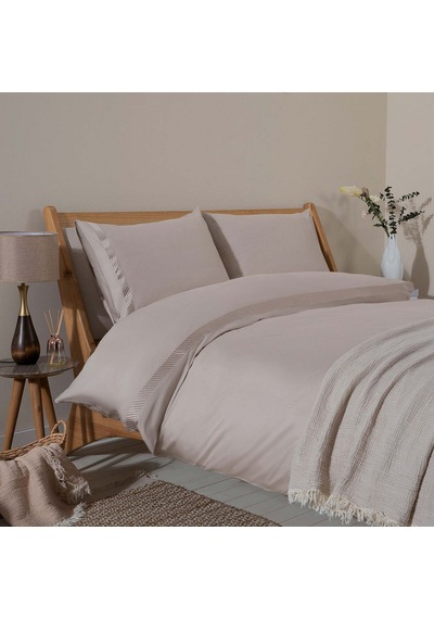 Annette %100 Pamuk King Size Nevresim Seti 230x220 Cm Taş
