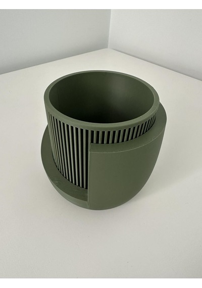 Omeyva Dekoratif Japandi Akıllı Çiftli Saksı Çiçek Kaktüs Bitki Yetiştirme Saksısı-11 Cm.-çam Yeşili