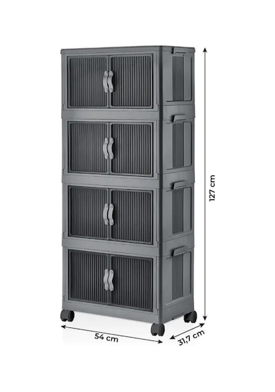 55 Lt Geniş Hacimli Organizer Dolap - 4 Bölmeli 127 Cm Çok Amaçlı Banyo Ve Mutfak Düzenleyici Siyah 55 Lt Geniş Hacimli Organizer Dolap - 4 Bölmeli 127 Cm Çok Amaçlı Banyo Ve Mutfak Düzenleyici Siyah