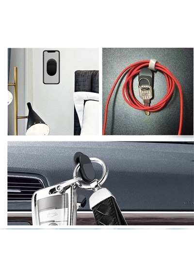Mıknatıslı Suction Hook 3 Parça Araç - Ev Kablo Tutucu Topa