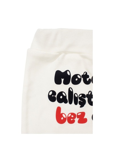 Bebegen Unisex Ekru Motor Çalıştı Bez Getir Baskılı Patikli Tek Alt Çok Renkli