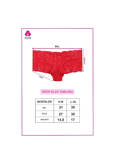 Kadın 3'lü Dantelli Şort Boxer Külot Tyc67 Siyah