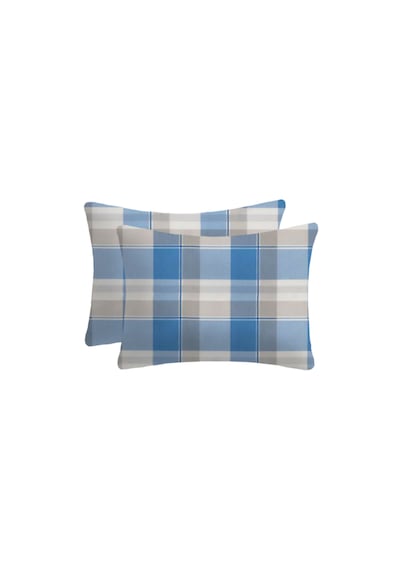 %100 Pamuklu Flanel Kumaşından Fermuarlı Yastık Kılıfı 50x70 2 Adet Açık Mavi