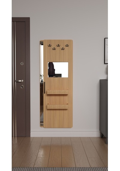 Gizli Boy Aynası, Dekoratif Vestiyer, Modern Askılık, Sürgülü Kapaklı Boy Aynası, Aynalı Vestiyer