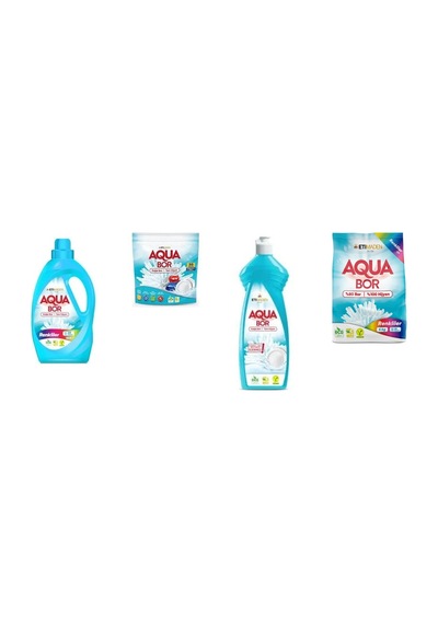 Aquabor Doğal Mineralli Sıvı Renkliler + Tablet + Elde Bulaşık + 4 Kg Renkliler 4 Lü Set 13562823