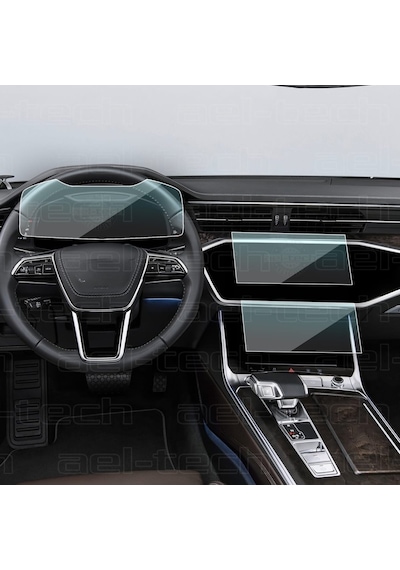 Audi A6 Dijital Gösterge Ve Navigasyon Uyumlu Nano Ekran Koruyucu 3lü Set