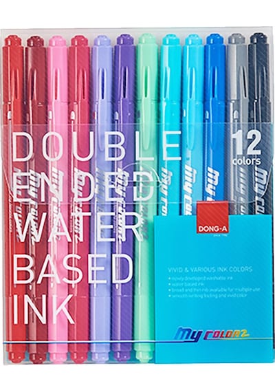 Dong-A My Color 12 Renk 2 Çift Taraflı Keçeli Kalem