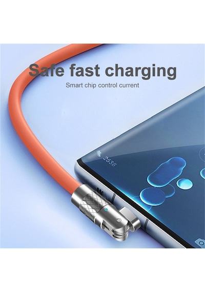 Valkyrie 30W-N 6A 1M Usb To Type-c Bakır Döşemeli Sıvı Silikon Data Hızlı Şarj Kablosu Turuncu