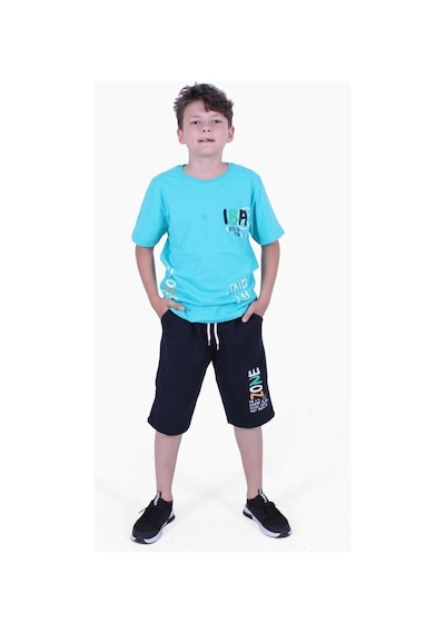 Fyk Kids Zone Yazı Baskılı Erkek Çocuk Yazlık Takım Çok Renkli