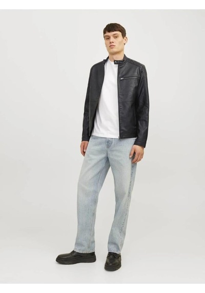 Jack & Jones Jack&jones 12261196 Jjedylan Pu Bıker Jacket Black Erkek Ceket Siyah