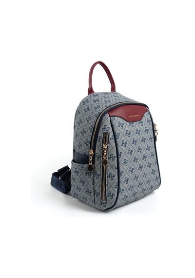 Silver Polo Sp906 Kadın Sırt Çantası Monogram Gri-laci-bordo